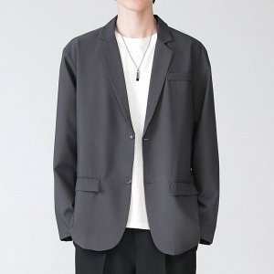 Пиджак мужской на пуговицах серого цвета