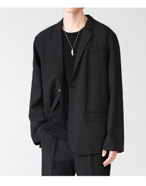 Пиджак мужской на пуговицах черного цвета