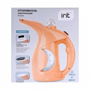 Отпариватель Irit IR-2354, ручной, 800 Вт, 200 мл, 20 г/мин, шнур 1.58 м, персиковый