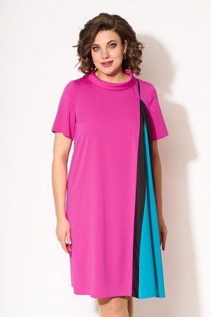 Платье Кокетка и К 1029 розовый/бирюзовый