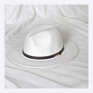 Шляпа Гангстерская LUX белая, 56-58 см