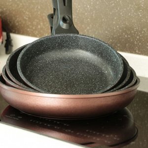 Сковорода Gochu Ecoramic 26 см с мраморным покрытием для индукционных плит без крышки