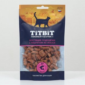 Хрустящие подушечки TiTBiT для кошек с паштетом из лосося 60 г