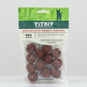 Фрикадельки TitBit "Золотая коллекция" из говядины с морковью для собак 70 г
