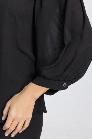 Женская шифоновая блузка с воротником-стойка