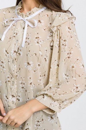 Женская шифоновая блузка с воротником-стойка