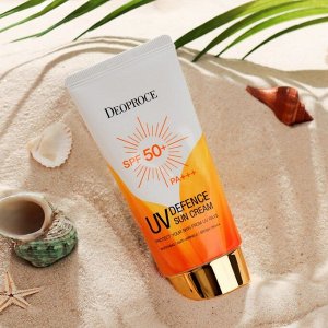 Легкий увлажняющий солнцезащитный крем для лица Deoproce UV Defence Sun Cream SPF50+ PА 70