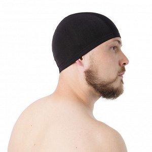 СИМА-ЛЕНД Шапочка для плавания взрослая, тканевая, обхват 54-60 см, цвет чёрный