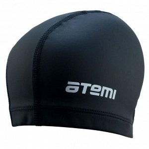 Шапочка для плавания Atemi СС101, тканевая с силиконовым покрытием, чёрная
