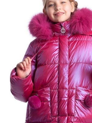 Пальто/удлиненная куртка (пуховик) зимнее для девочки бр. Donilo р.140