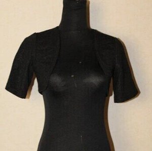 Болеро женское черное из жатой ткани