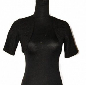 Болеро женское черное из жатой ткани