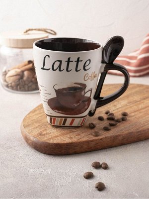 Кружка "Latte" 360мл с ложкой, в п.у. KRSCD008-3270-2 ВЭД