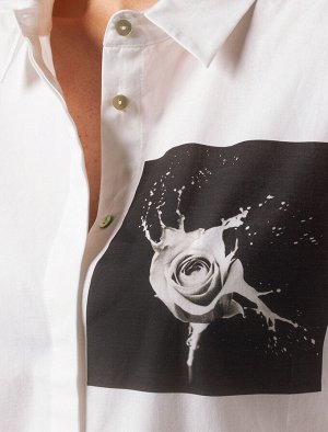 Блузка из хлопка с авторским принтом
