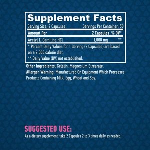 L-карнитин Haya Labs Acetyl L-Carnitine 500мг - 100 капс