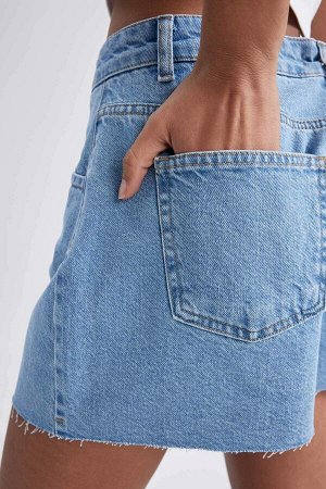 Укороченные джинсовые шорты с высокой посадкой и высокой талией Mom Fit