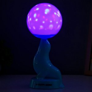 RISALUX Настольная лампа &quot;Морской котик&quot; LED 3Вт 3АА 3000К голубой 10х11х26 см