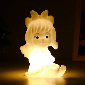 Ночник "Ангельская малышка" LED от батареек 3xLR44 белый 7х10х15см