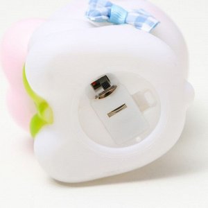 Ночник "Мишка" LED от батареек бело-розовый 8,3х9 см RISALUX