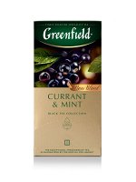 Чай Гринфилд Greenfield черный в пакетиках Currant &amp; Mint с ароматом смородины, 25 шт