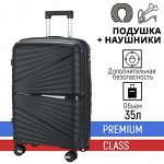 Чемодан на колесах из полипропилена для путешествий ударопрочный, лёгкий, кодовый замок, ZDRASTi Box Fashion Lite, размер S, 20&quot; дюймов, 35л (В ПОДАРОК подушка+наушники)