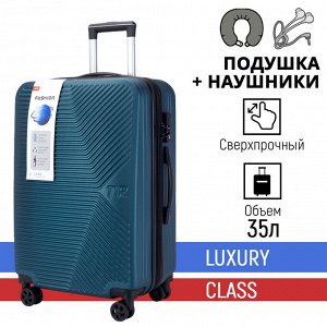 Чемодан на колесах из полипропилена с возможностью расширения для путешествий ударопрочный, лёгкий, ZDRASTi Box TR TRANSPORT, размер S, 20" дюймов, 35л (В ПОДАРОК подушка+наушники)