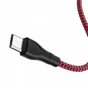 Кабель USB - micro USB Borofone BX39 Beneficial  100см 2,4A  (black/red)