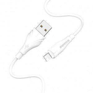 Кабель USB - Apple lightning Borofone BX18  300см 2,4A  (white)