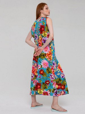 Платье П-014/изумруд-крупныецветы