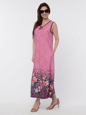 Платье П-014К/розовый-звездочки