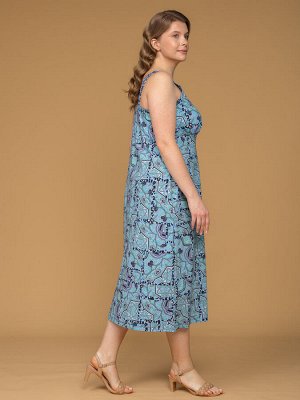 Платье П-015/зеленыйогурец-лео