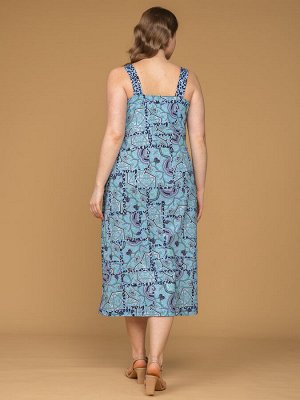 Платье П-015/зеленыйогурец-лео