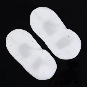 Носочки для педикюра, силиконовые, с лямкой, 18 x 9 см, размер L, цвет белый