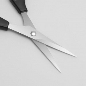 Ножницы маникюрные, прямые, 10,5 см, цвет серебристый/чёрный