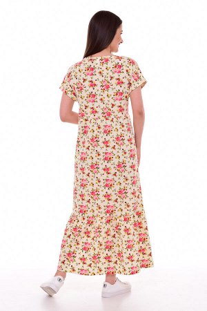 Платье женское 4-082з (розовые розы)