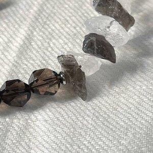 Браслет из Раухтопаза и Горного Хрусталя