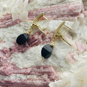 Серьги из черного Агата