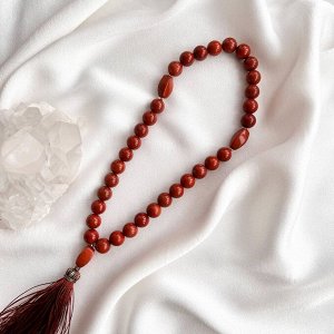 Четки из кирпичной Яшмы (33 бусины)