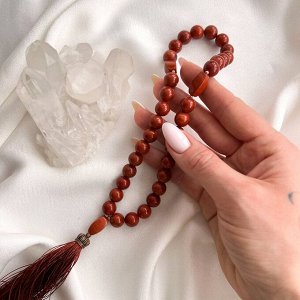 Четки из кирпичной Яшмы (33 бусины)