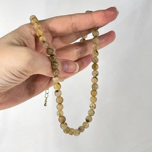 Бусы из Рутилового кварца с включением Титана