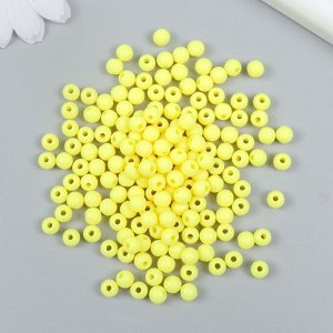 Бусины пластик "Светло-жёлтые" глянец набор 25 гр d=0,6 см