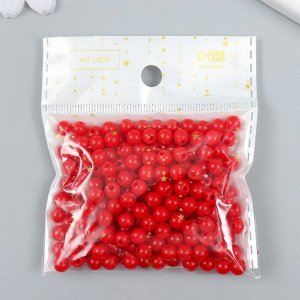 Бусины пластик "Красные" глянец набор 25 гр d=0,6 см