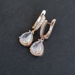 Серьги коллекция &quot;Дубай&quot; покрытие позолота, прозрачный камень, 54145, арт. 947.215