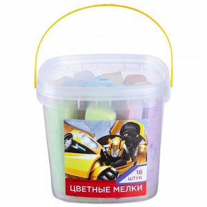 Мелки цветные, 16 штук, 8 цветов, «Трансформеры»