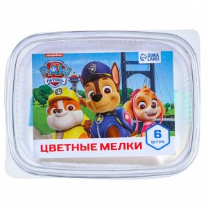 Мелки цветные, 6 цветов, «Щенячий патруль»