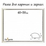 Рама для картин (зеркал) 40x50x2.7 см, пластиковая, Calligrata 6472, серебристая
