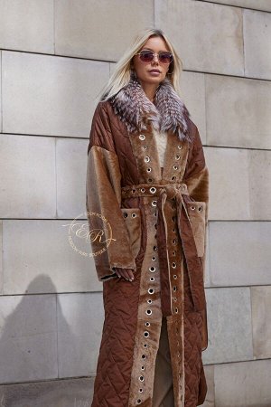 Эксклюзивное пальто - дублёнка с мехом мериноса