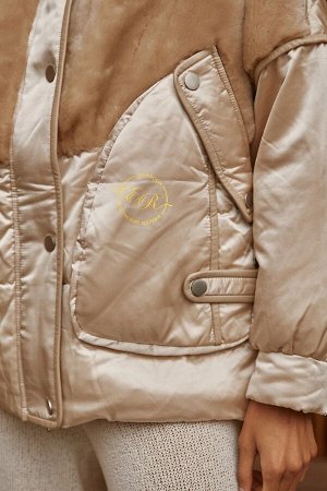 Куртка - пуховик комбинированный с шерстью