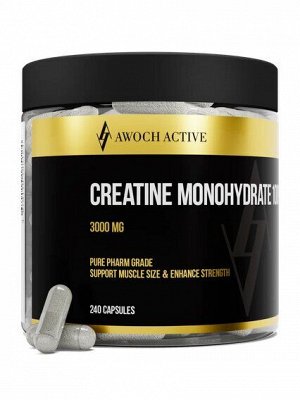 AWOCHACTIVE Специализированный пищевой продукт CREATINE MONOHYDRATE 100%, 240 капсул