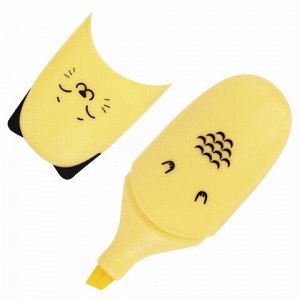 Набор текстовыделителей мини 6 ЦВЕТОВ BRAUBERG KIDS "CUTE CATS PASTEL", линия 1-5 мм, 152436